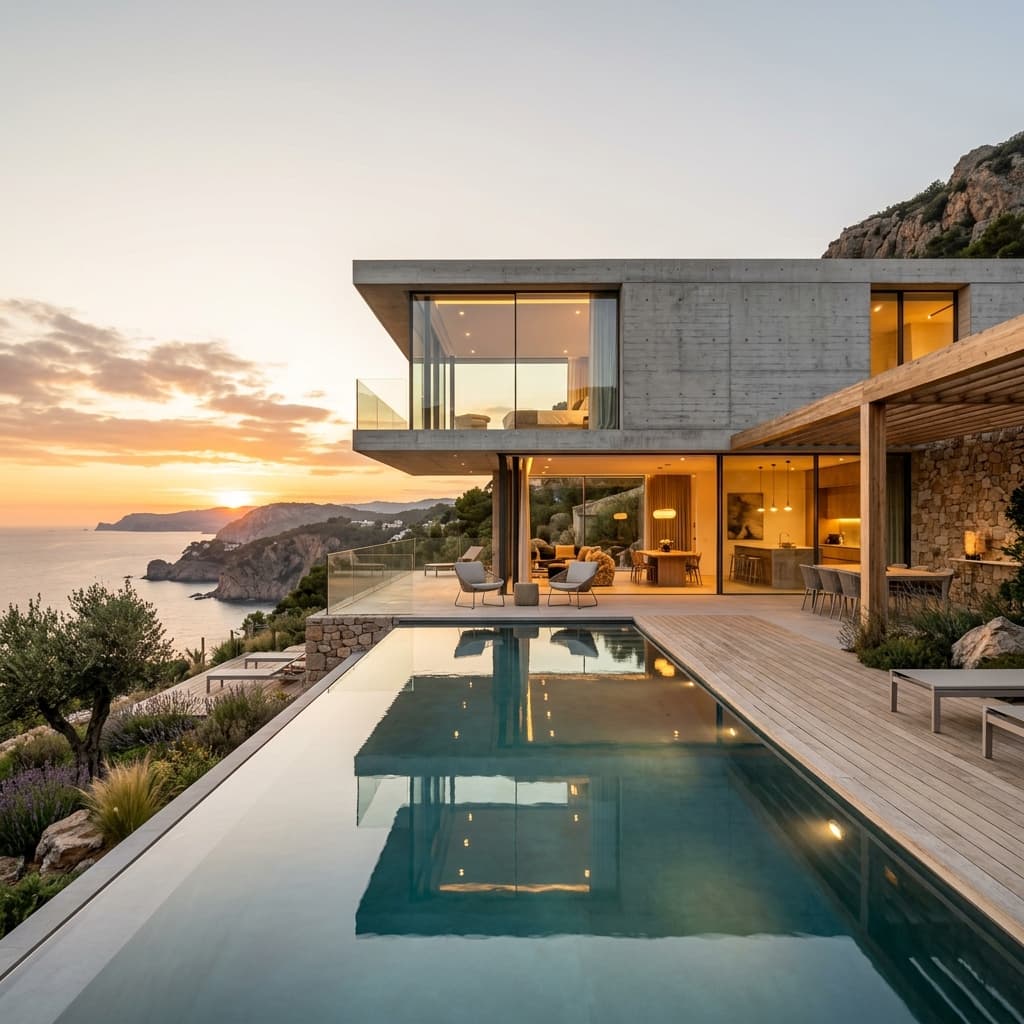 Villa de lujo minimalista moderna en España